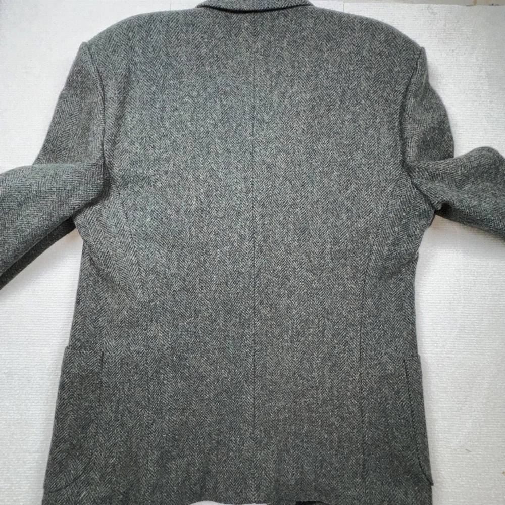 LL‎ Bean Blazer Mens Large Regular Green Wool Herringbone Thinsulate USA Made